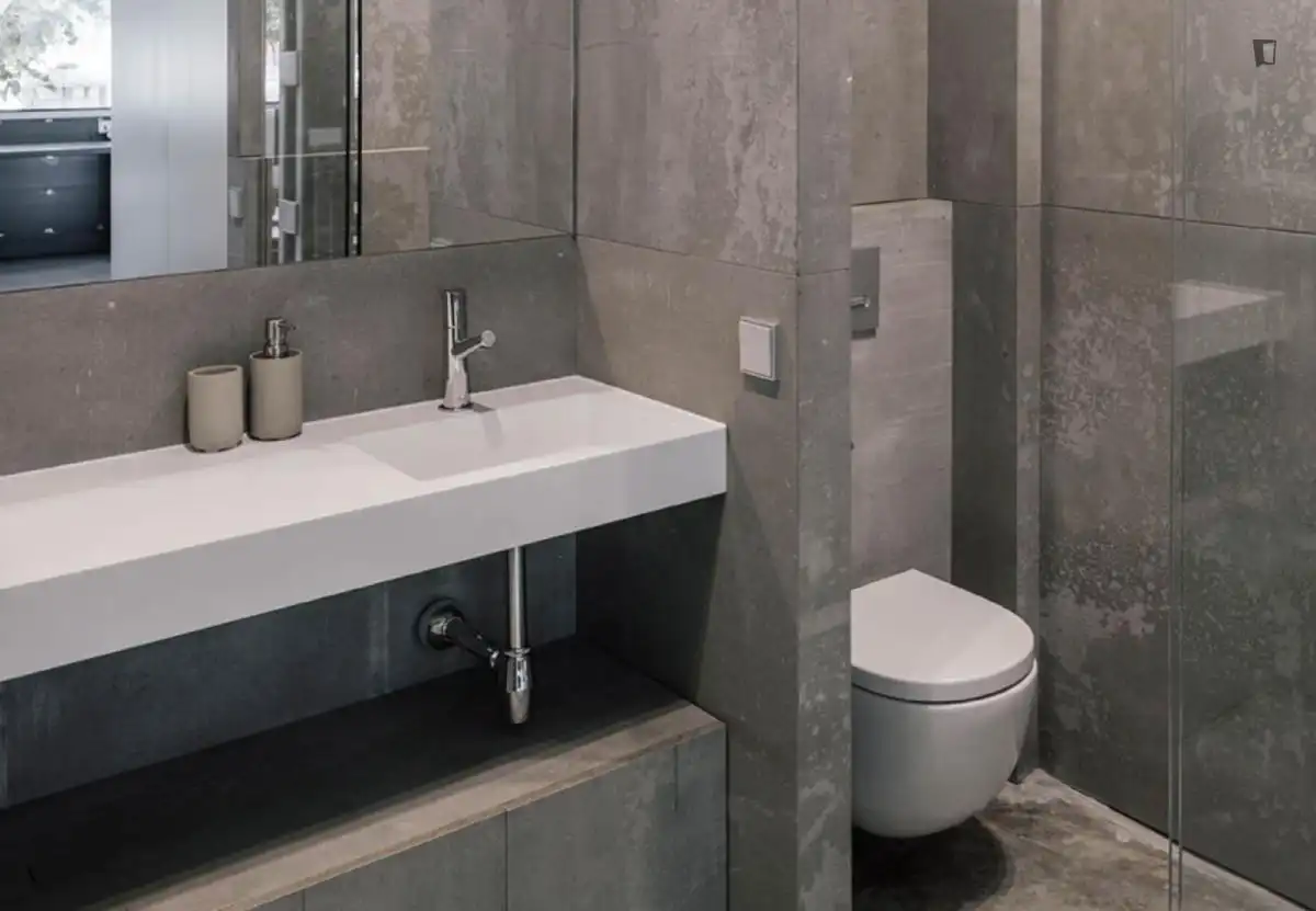 Bathroom of Study for rent in Madrid  with Air Conditioner, Heating and Furnished