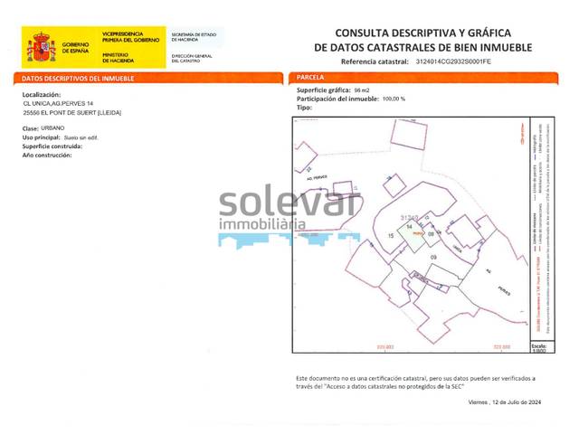 Terreno residencial en Venta en  Solana en El Pont de Suert
