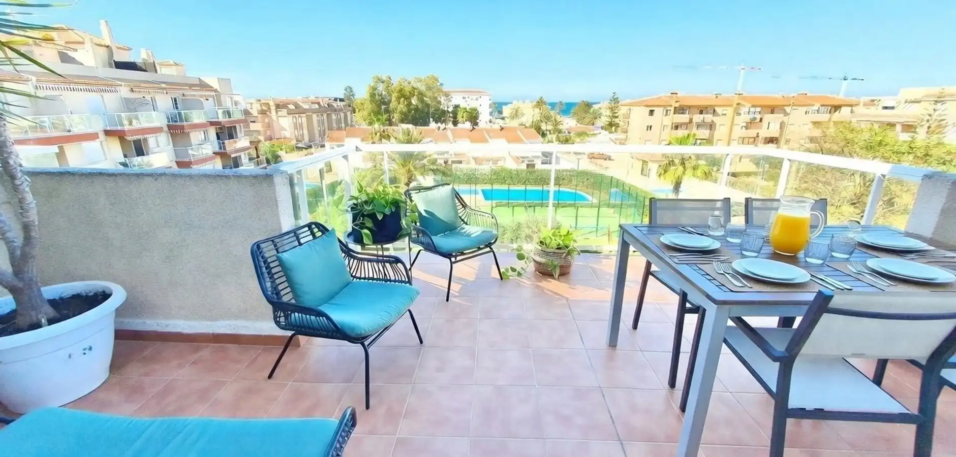Terrace of Apartments for rent in Dénia  with Air Conditioner, Heating and Terrace