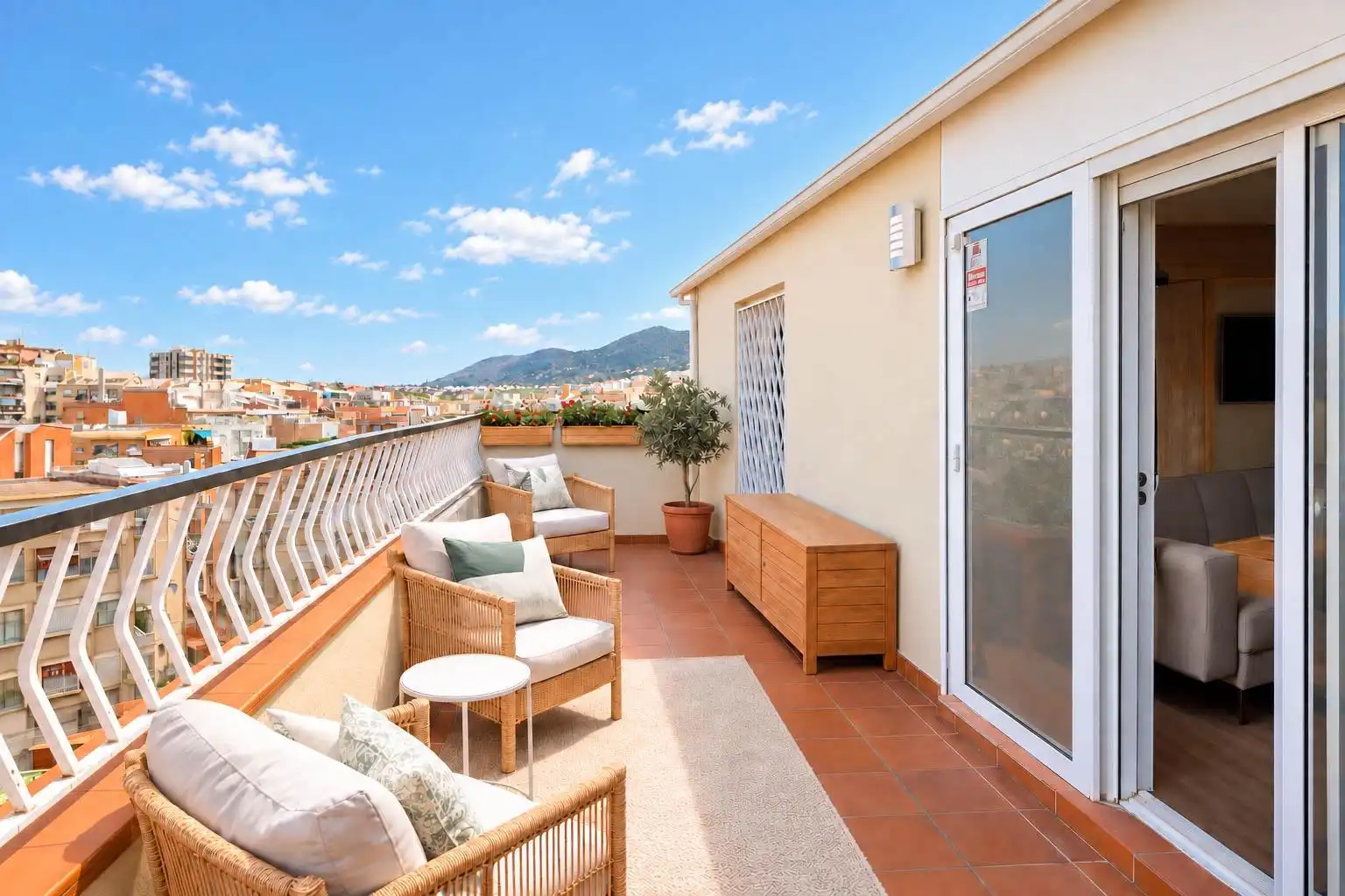 Terrasse von Dachboden zum Verkauf in Barcelona mit Klimaanlage, Heizung und Parkett