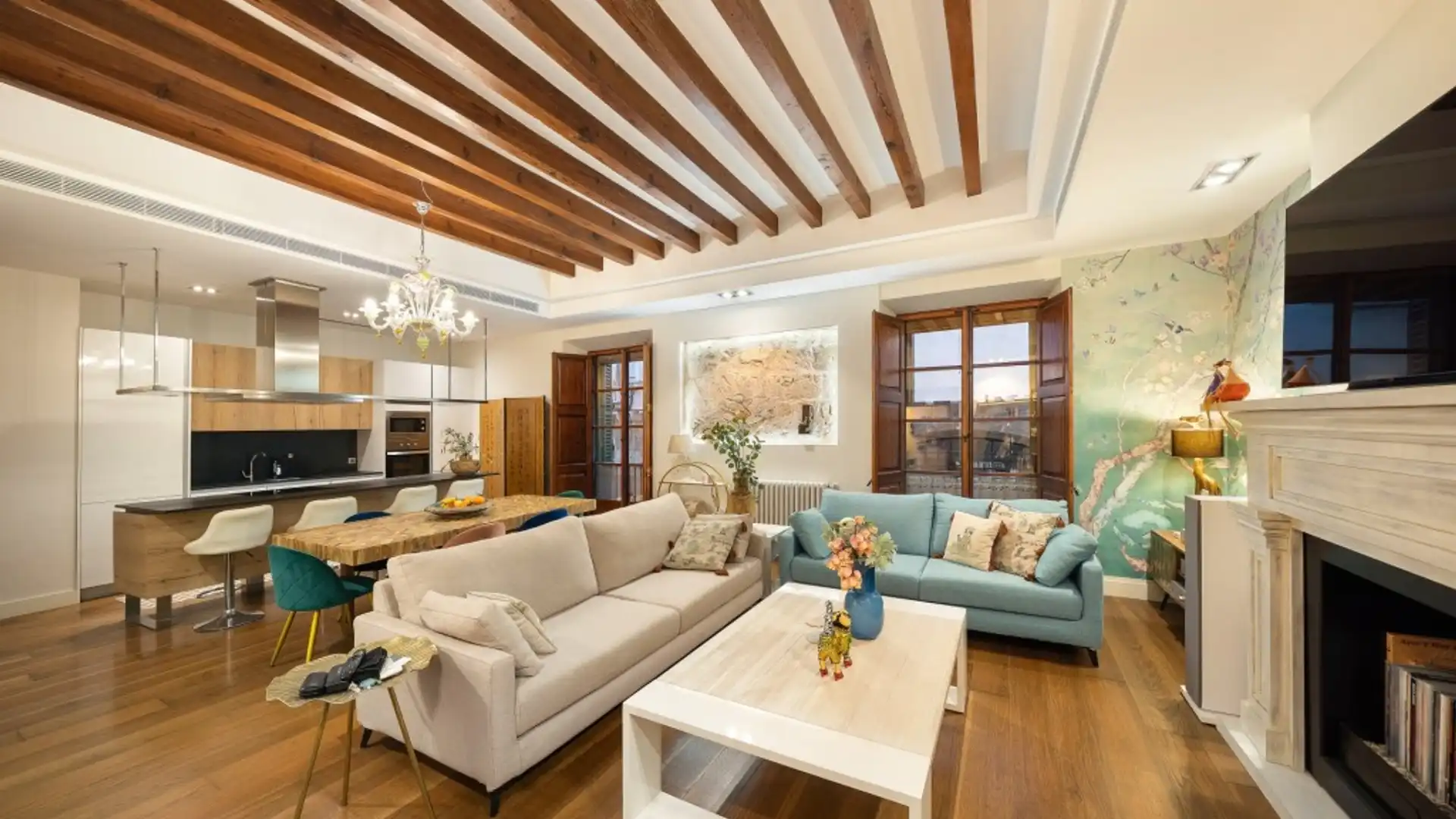 Sala de estar de Dúplex en venta en  Palma de Mallorca con Aire acondicionado, Calefacción y Parquet