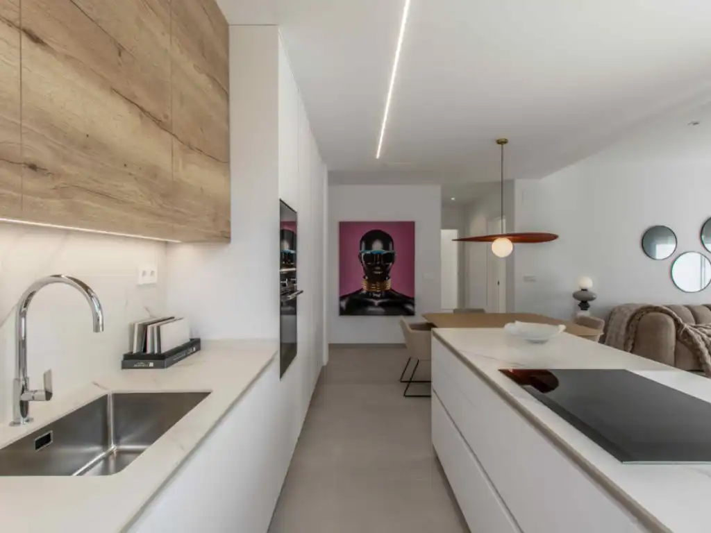 Cuina de Apartament en venda en Finestrat amb Jardí privat i Piscina