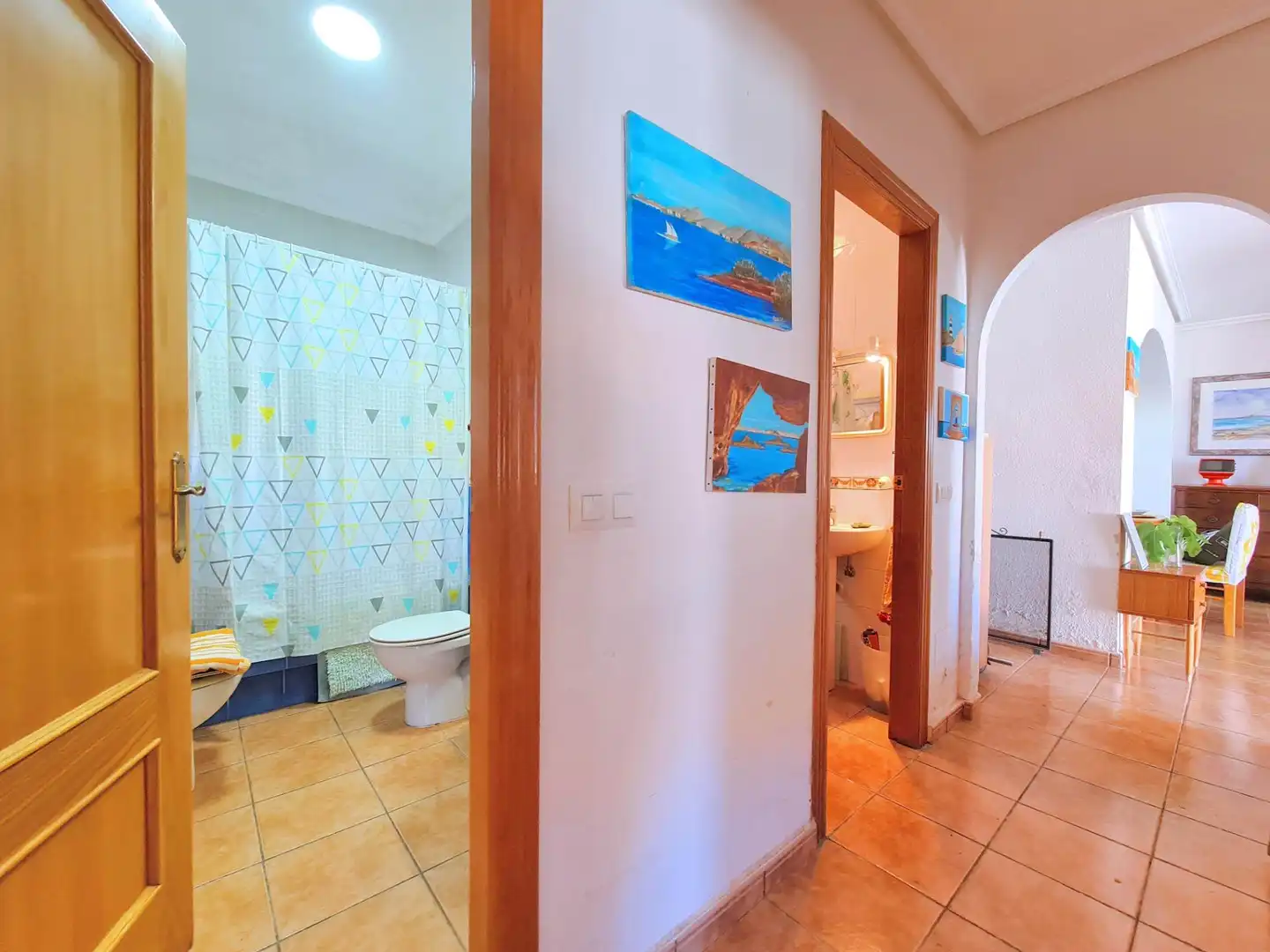 Baño de Casa adosada en venta en Cartagena con Terraza, Amueblado y Piscina comunitaria