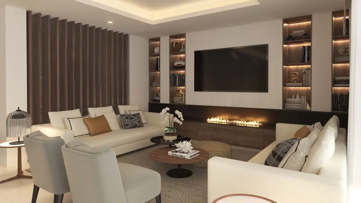 Wohnzimmer von Haus oder Chalet zum Verkauf in Marbella mit Klimaanlage, Privatgarten und Terrasse