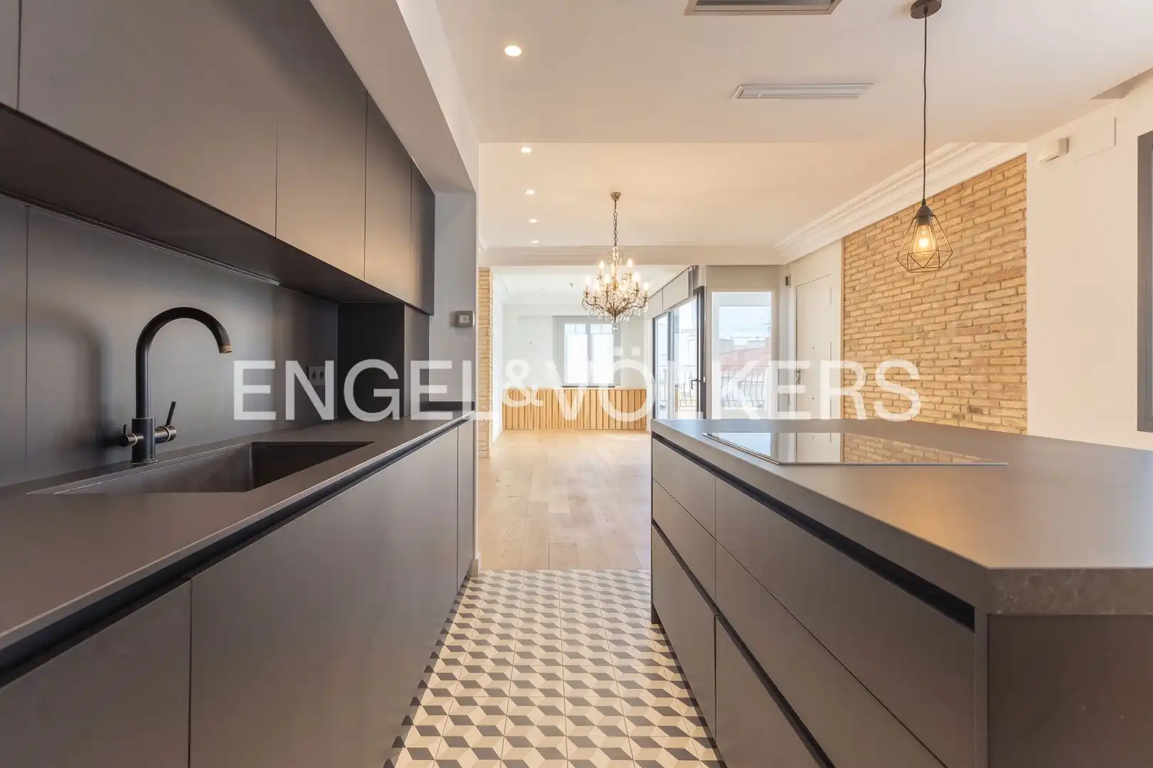 Kitchen of Attic for rent in Valencia  with Air Conditioner, Heating and Terrace