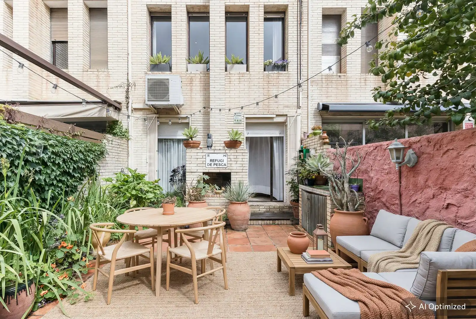 Terrasse von Einfamilien-Reihenhaus zum Verkauf in Barcelona mit Heizung, Privatgarten und Parkett
