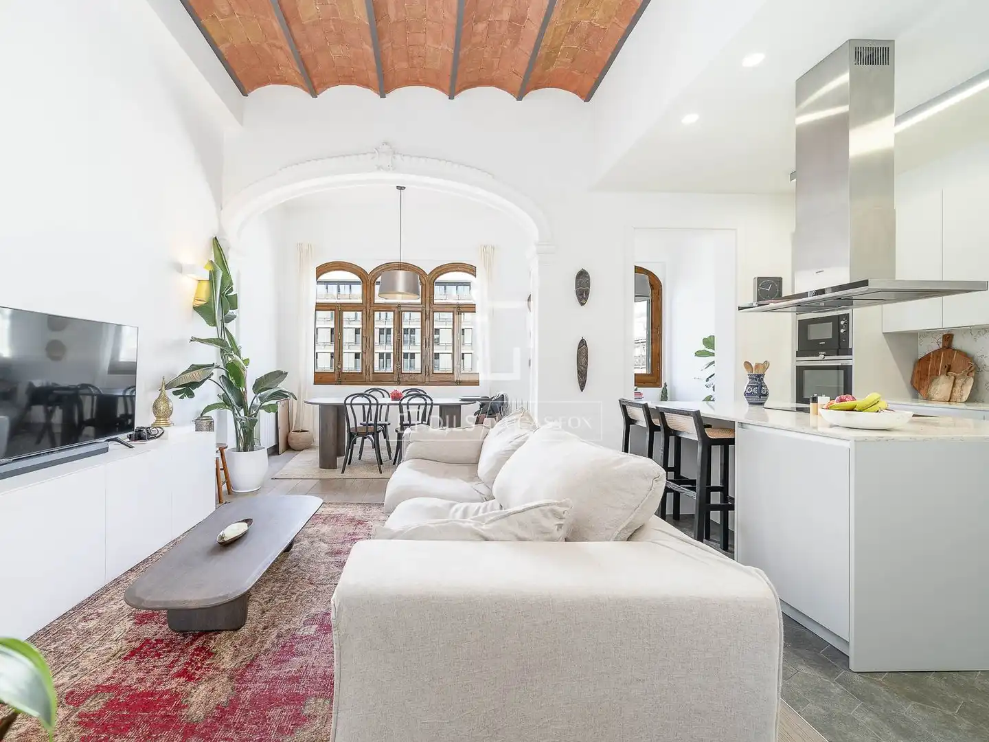 Sala de estar de Piso en venta en Barcelona con Aire acondicionado, Terraza y Balcón