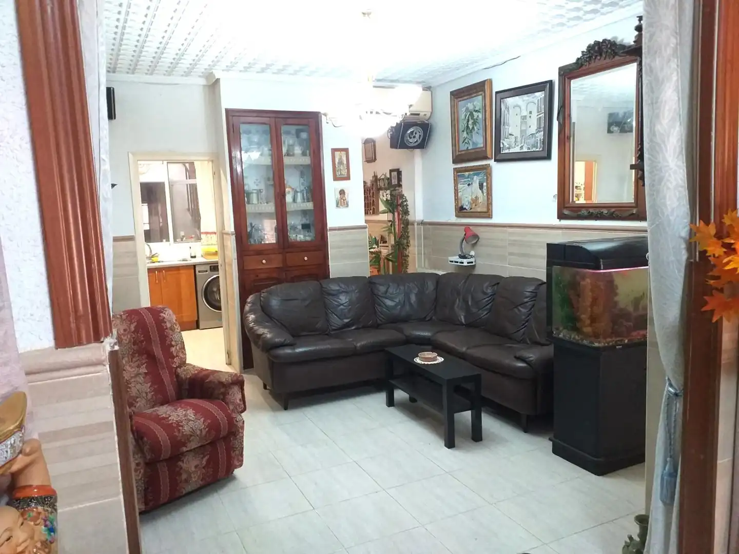 Sala de estar de Casa adosada en venta en Vinalesa con Aire acondicionado, Calefacción y Jardín privado