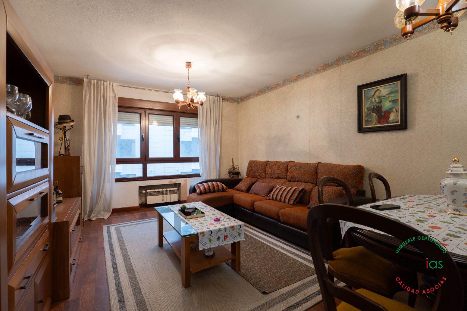 Living room of Flat for sale in Gijón   with Heating, Parquet flooring and Storage room