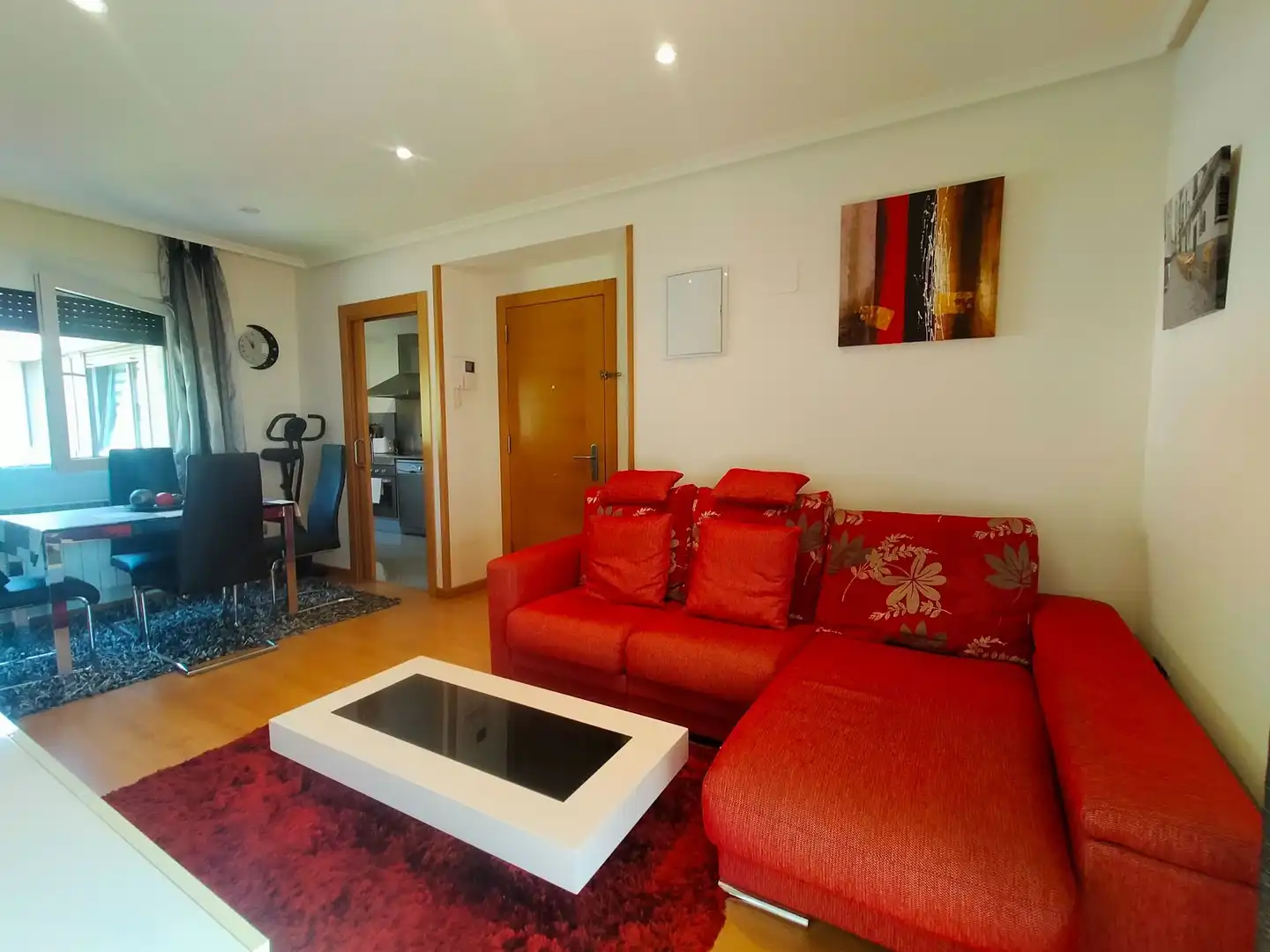 Living room of Flat for sale in Pravia  with Heating, Terrace and Furnished