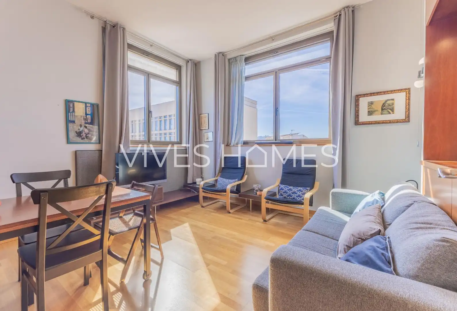 Sala de estar de Ático en venta en  Barcelona Capital con Aire acondicionado y Amueblado