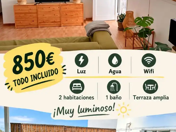 Sala de estar de Ático de alquiler en Granadilla de Abona con Terraza, Amueblado y Lavadora