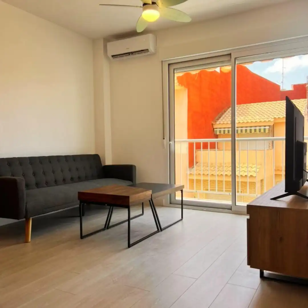 Sala de estar de Apartamento en venta en Los Alcázares con Aire acondicionado, Terraza y Amueblado