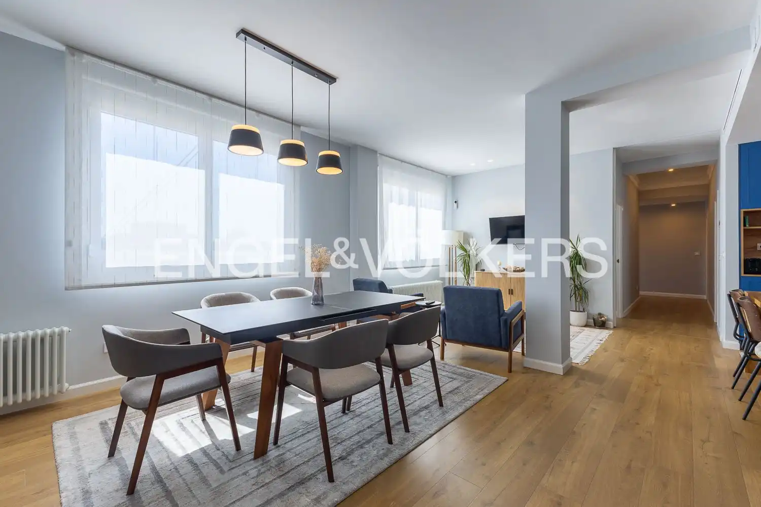 Esszimmer von Wohnung zur Miete in Valencia mit Klimaanlage, Heizung und Parkett