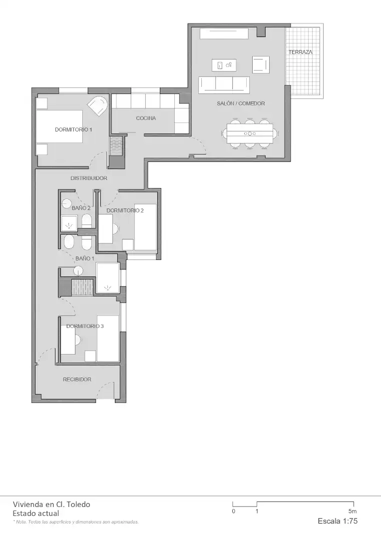 Wohnung zur Miete in Calle de Toledo, Acacias