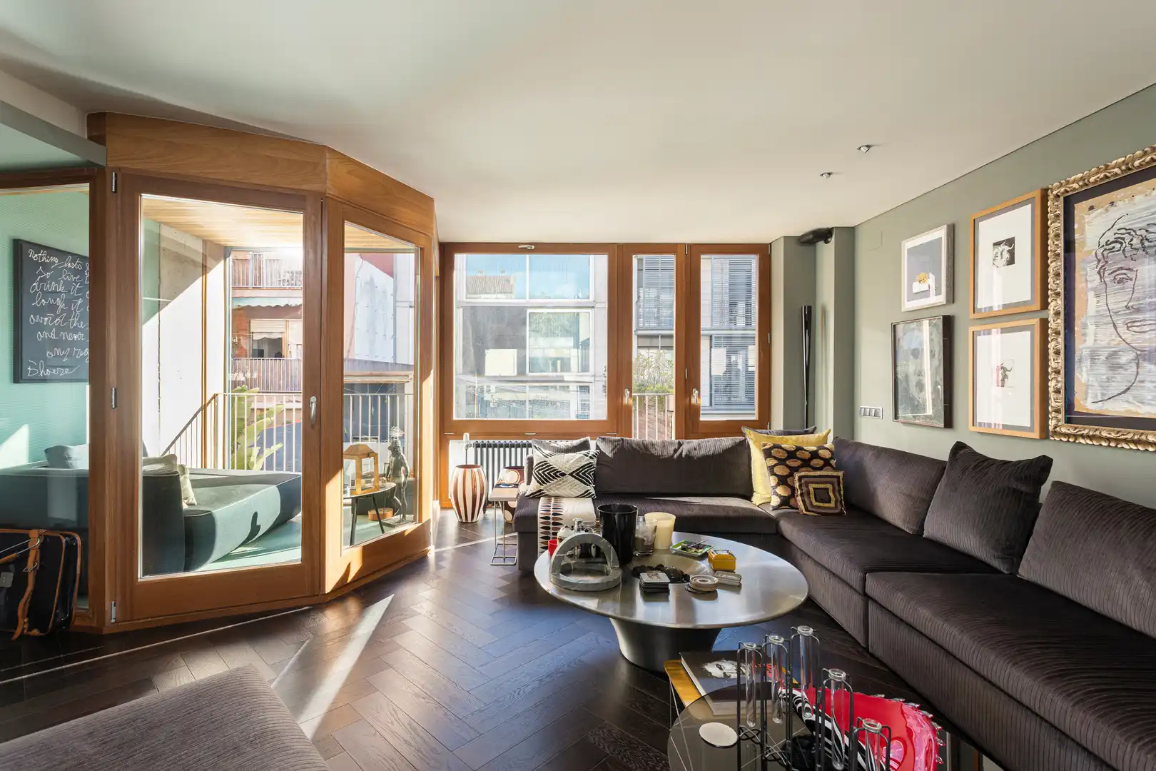 Sala de estar de Casa o chalet en venta en Barcelona con Aire acondicionado, Calefacción y Parquet