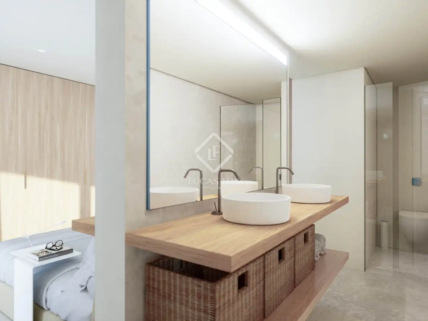 Badezimmer von Haus oder Chalet zum Verkauf in Santa Eulària des Riu mit Klimaanlage, Privatgarten und Terrasse