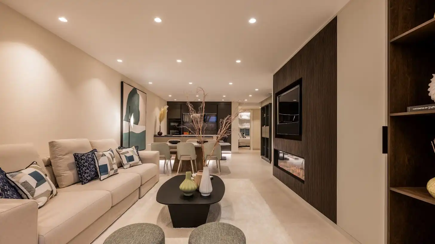 Sala d'estar de Planta baixa en venda en Estepona amb Aire condicionat, Calefacció i Jardí privat