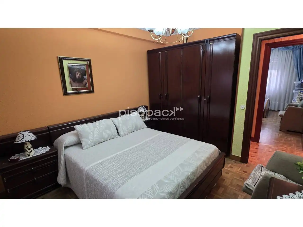 Bedroom of Flat for sale in  Pamplona / Iruña  with Heating, Parquet flooring and Balcony