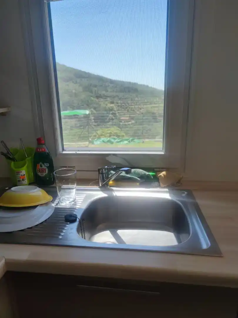 Cuina de Finca rústica en venda en Guijo de Santa Bárbara amb Aire condicionat, Jardí privat i Parquet