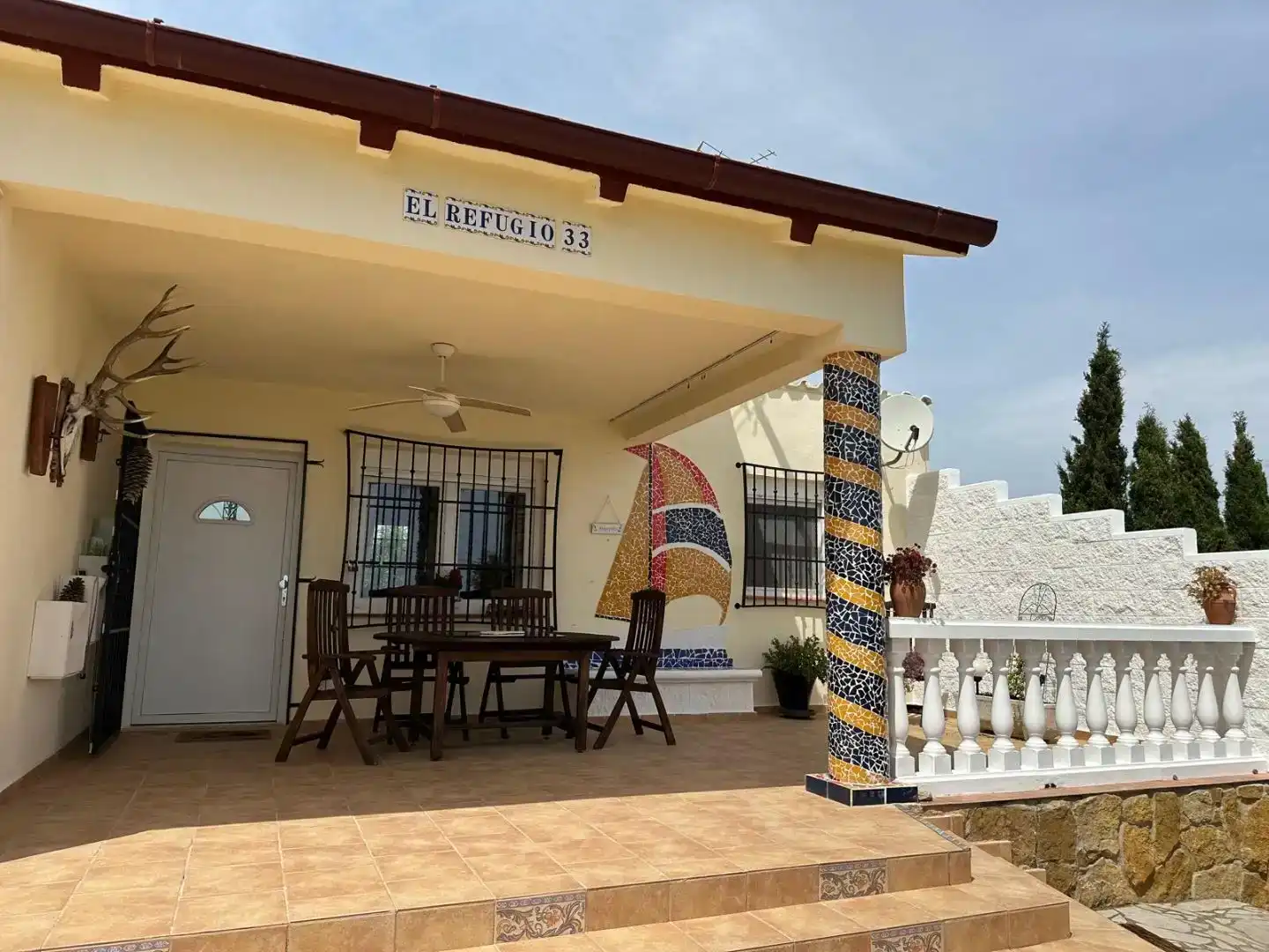 Terrasse von Country house zum Verkauf in San Jorge / Sant Jordi mit Klimaanlage und Schwimmbad