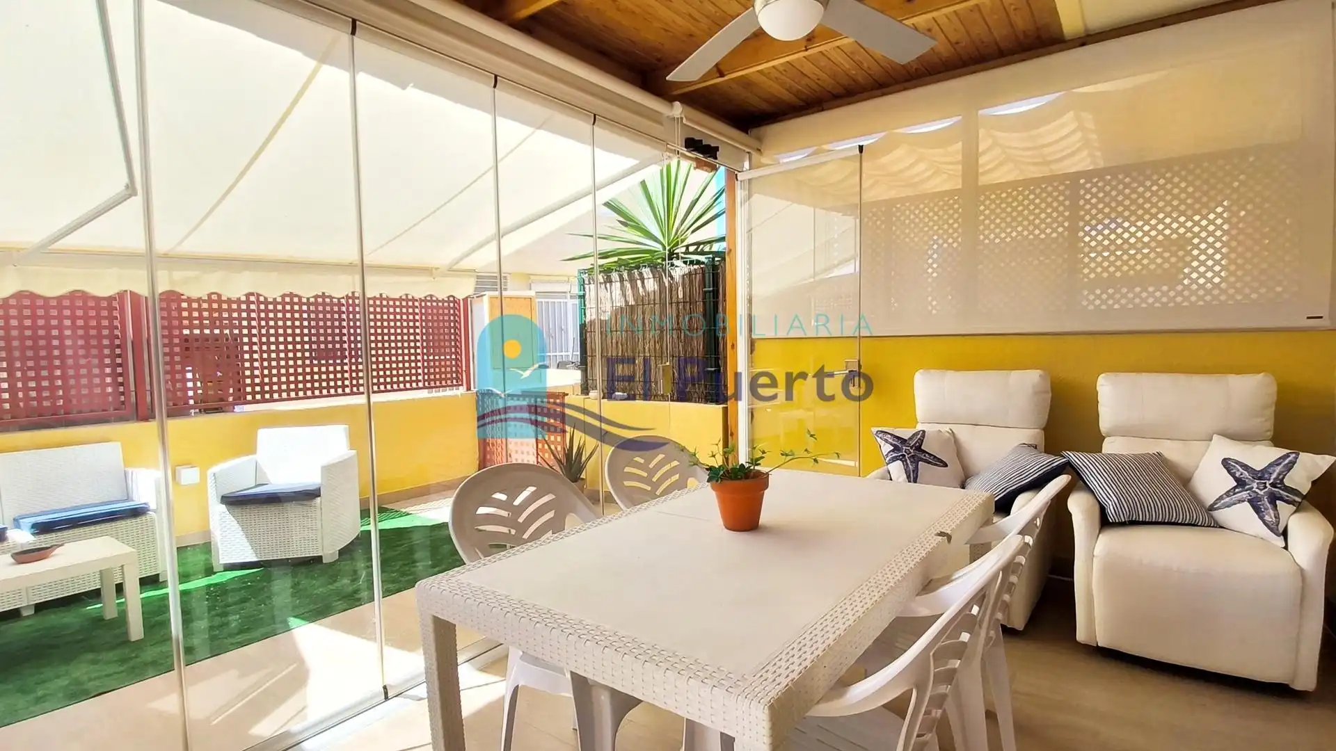 Terrasse von Maisonette zum Verkauf in Mazarrón mit Klimaanlage, Heizung und Privatgarten