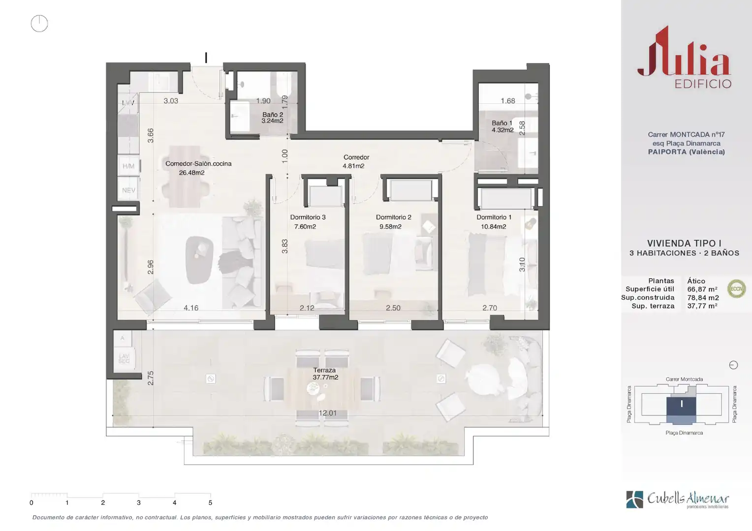 Neubau-Penthouse mit Terrasse zum Verkauf in Carrer Montcada 19