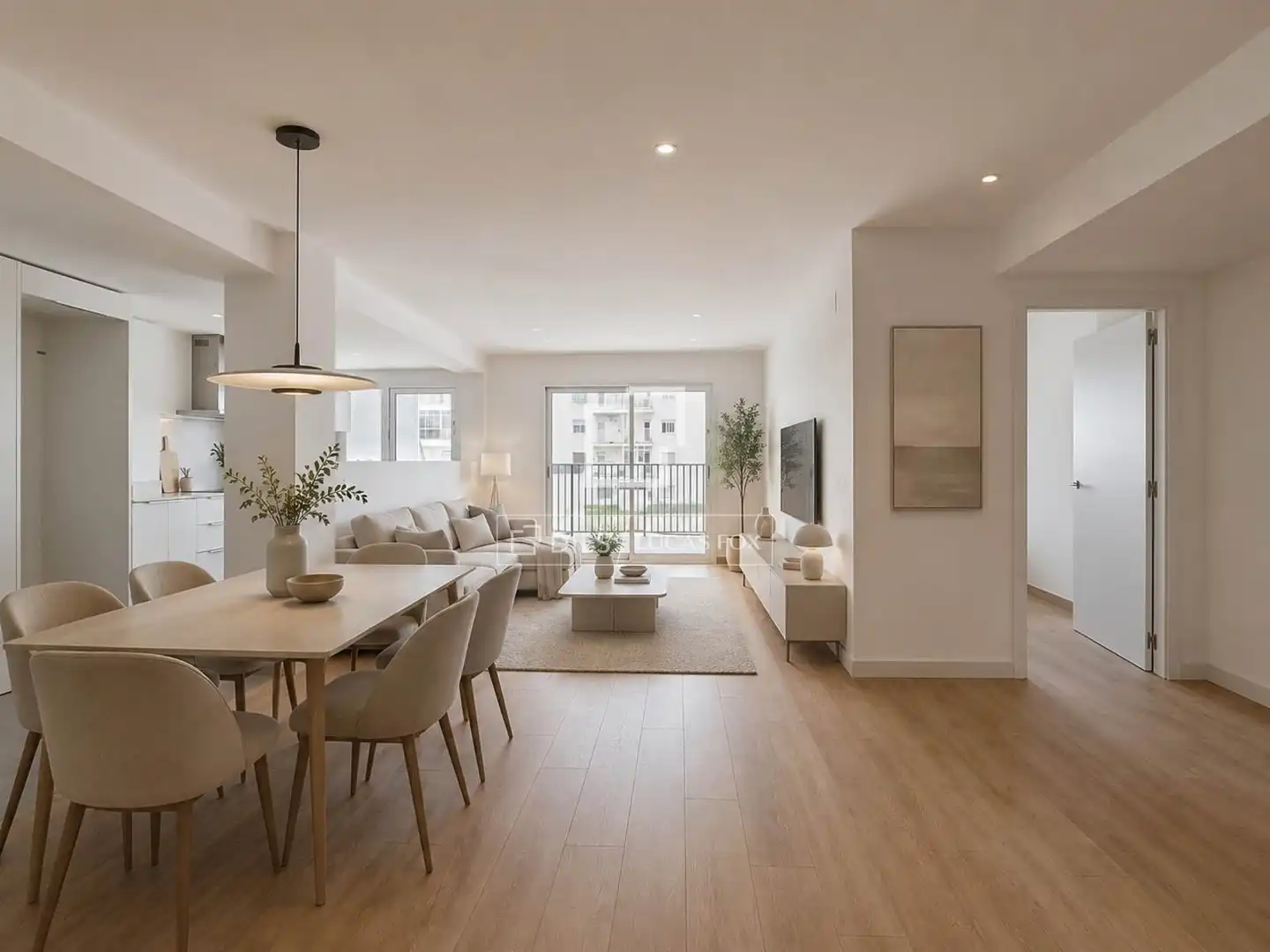 Living room of Flat for sale in Vilanova i la Geltrú  with Air Conditioner, Heating and Parquet flooring