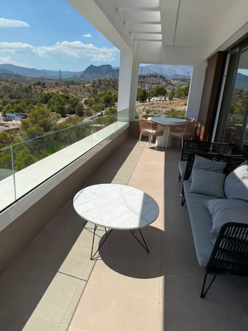 Terrace of Houses for rent in Finestrat  with Air Conditioner, Heating and Private garden