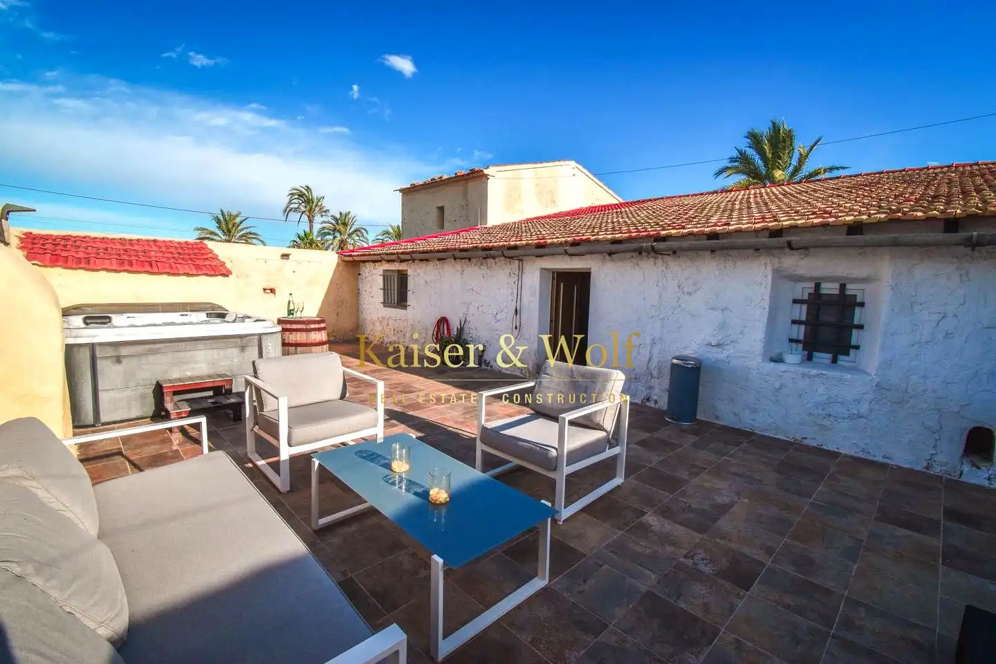 Terraza de Finca rústica en venta en Elche / Elx con Aire acondicionado y Jardín privado
