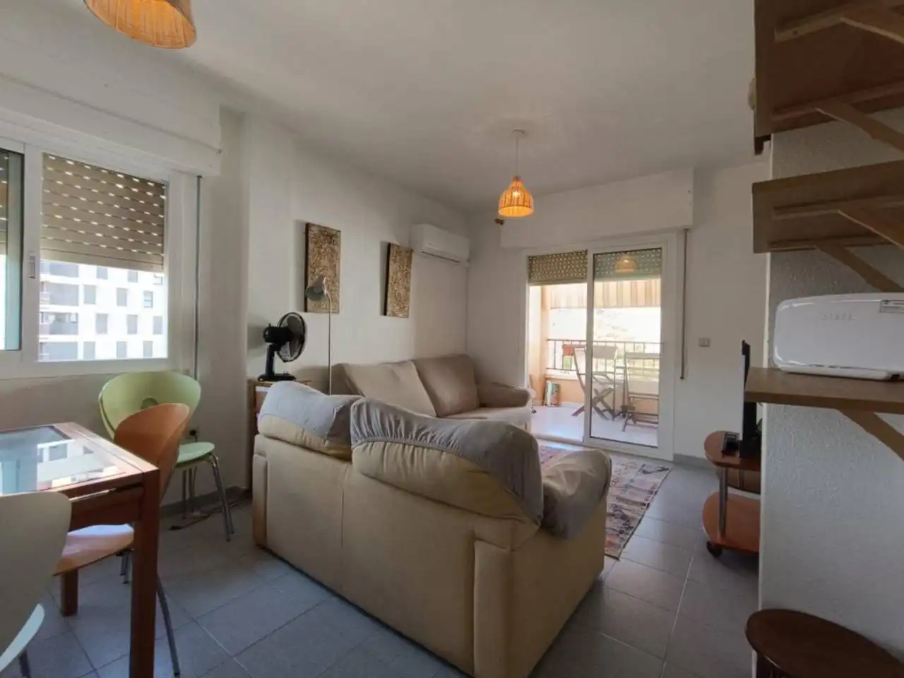 Living room of Flat for rent in El Campello  with Air Conditioner, Terrace and Furnished