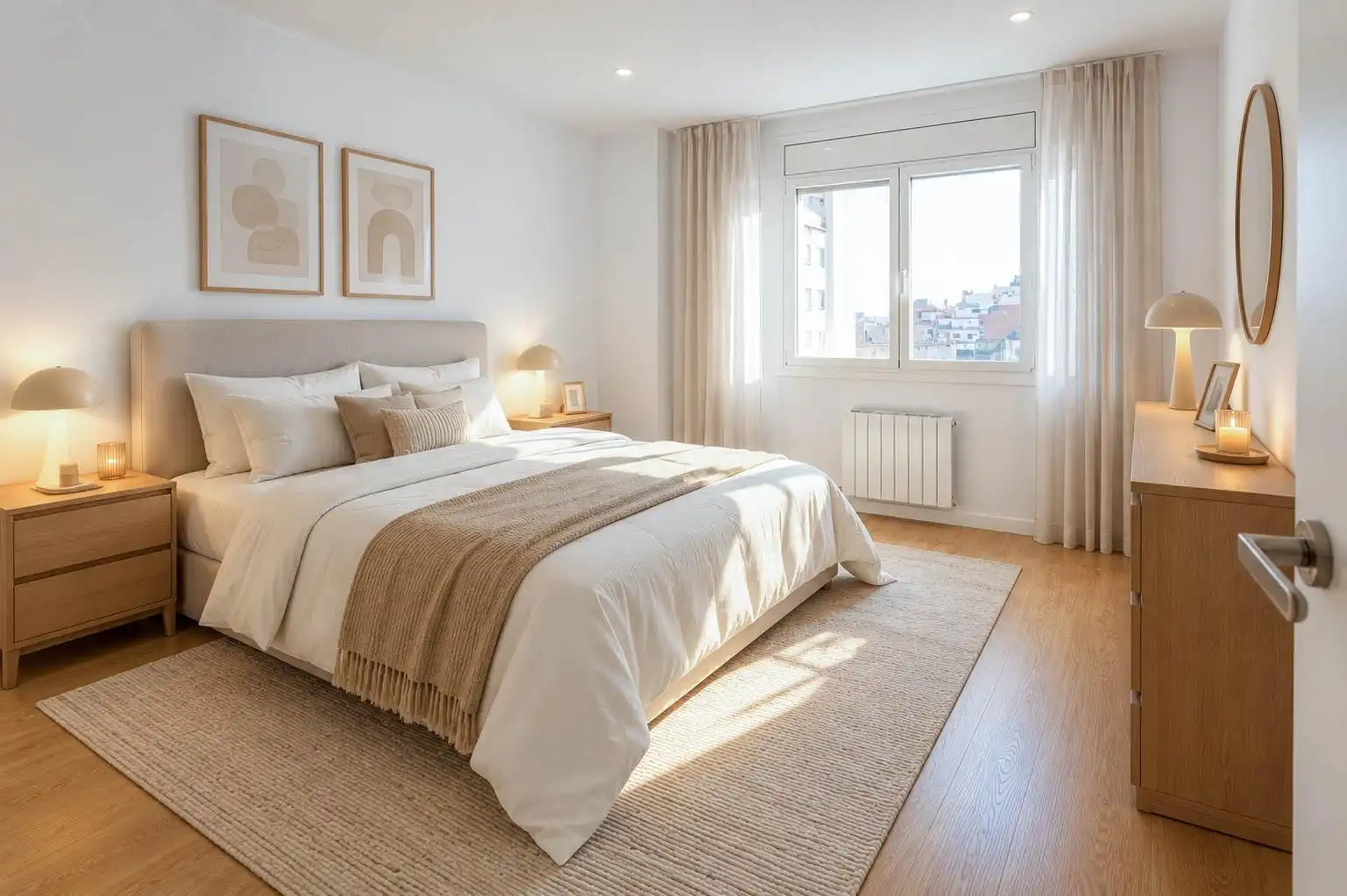 Schlafzimmer von Wohnung zum Verkauf in Barcelona mit Klimaanlage, Heizung und Terrasse