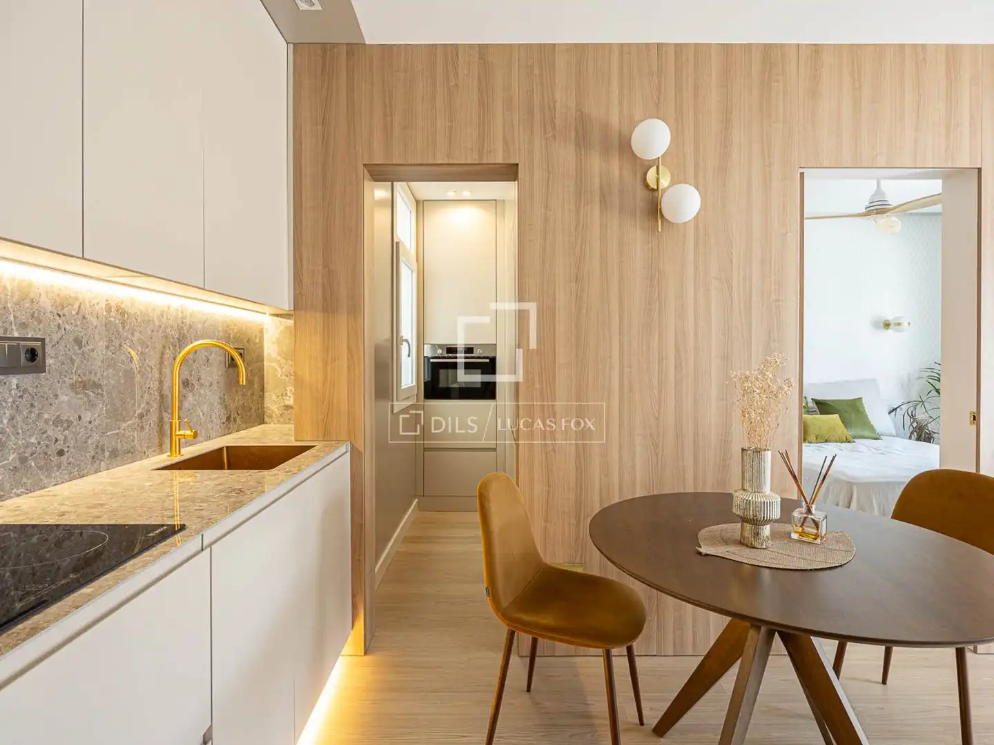Küche von Wohnung zur Miete in Barcelona mit Klimaanlage, Parkett und Terrasse