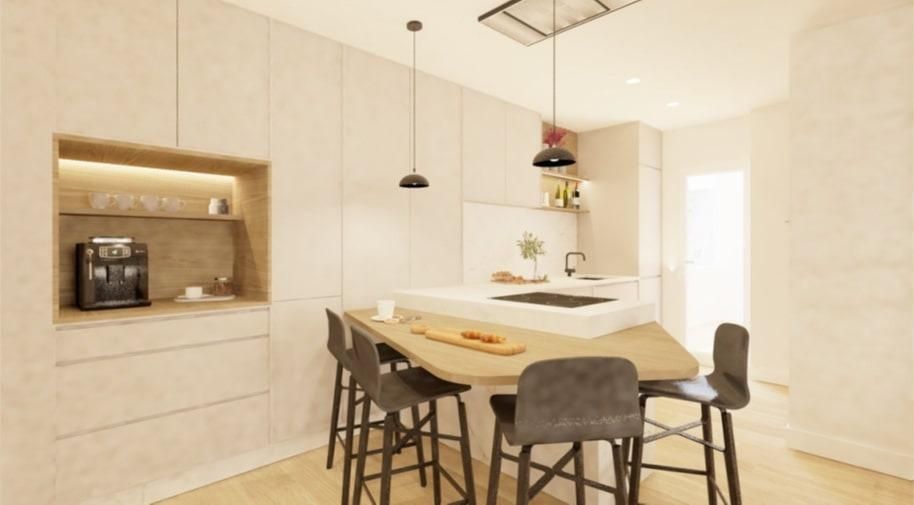 Kitchen of Flat for sale in Santiago de Compostela   with Heating, Private garden and Terrace
