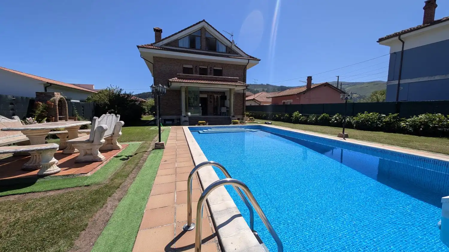 Swimming pool of Houses for sale in Los Corrales de Buelna   with Heating, Private garden and Terrace