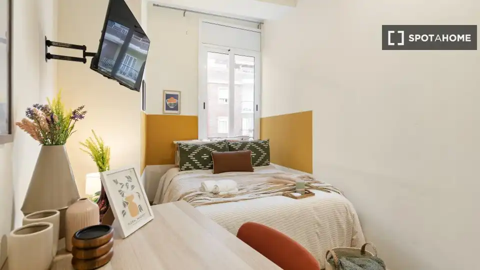 Habitación de Piso para compartir en Barcelona con Aire acondicionado, Calefacción y Terraza