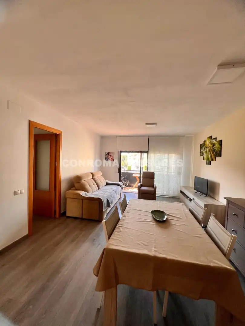 Living room of Flat for sale in Sils  with Heating, Parquet flooring and Balcony