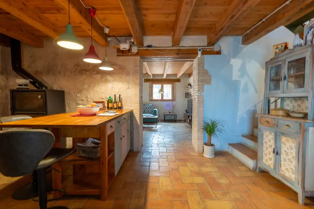 Cocina de Finca rústica en venta en Aldover con Jardín privado, Terraza y Amueblado