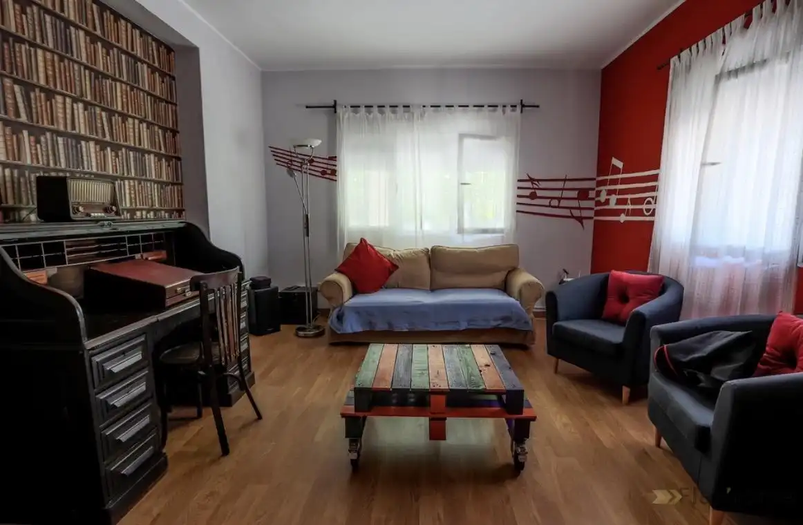 Sala de estar de Casa o chalet en venta en Santa Amalia con Aire acondicionado, Piscina y Amueblado