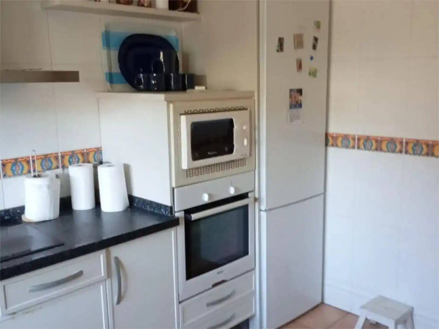 Küche von Wohnung zur Miete in Mazagón mit Klimaanlage, Privatgarten und Schwimmbad