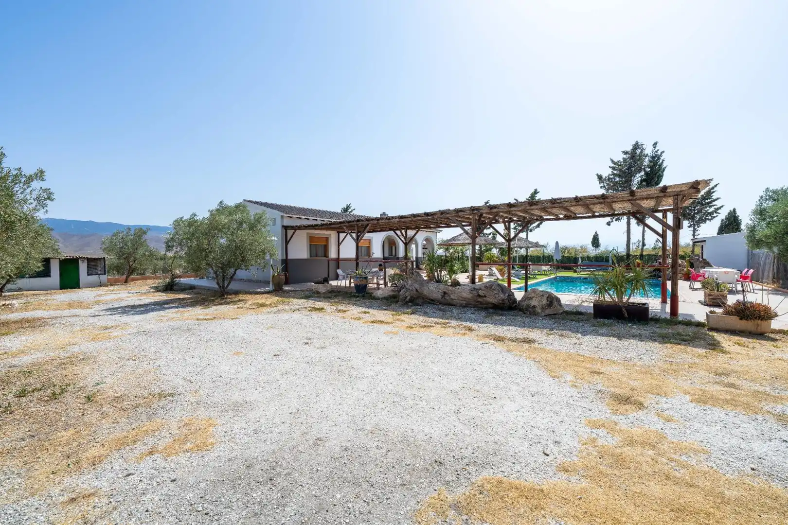 Vista exterior de Finca rústica en venta en Tabernas con Aire acondicionado, Jardín privado y Piscina