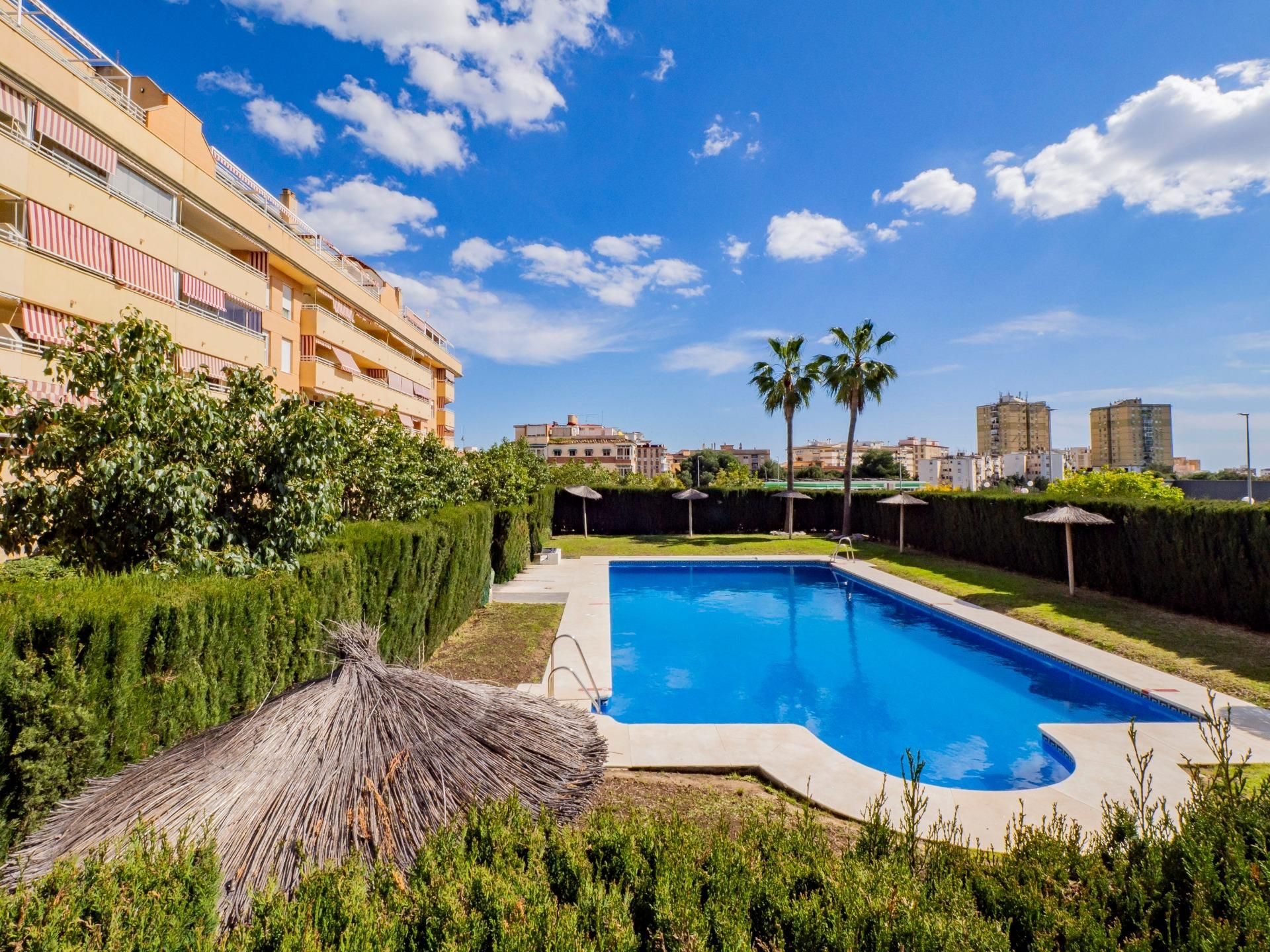 Swimming pool of Planta baja for sale in Málaga Capital  with Air Conditioner, Private garden and Terrace