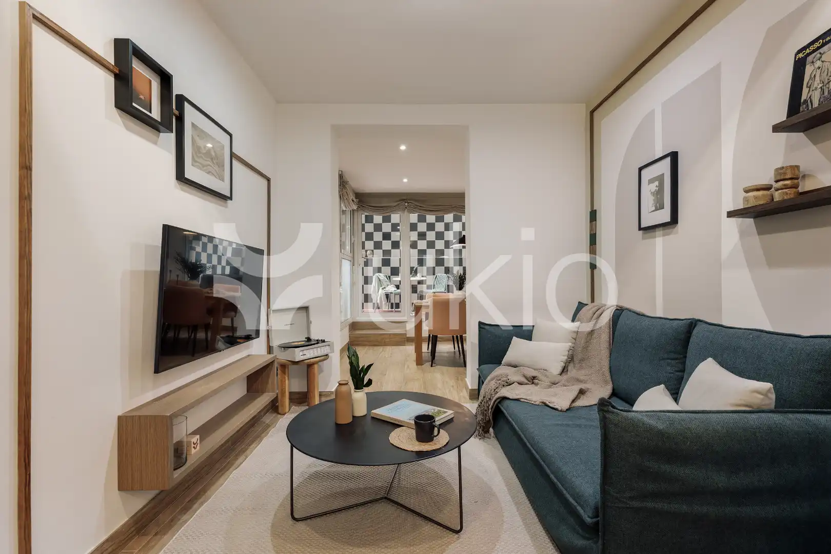 Sala de estar de Apartamento de alquiler en Barcelona con Aire acondicionado, Calefacción y Terraza