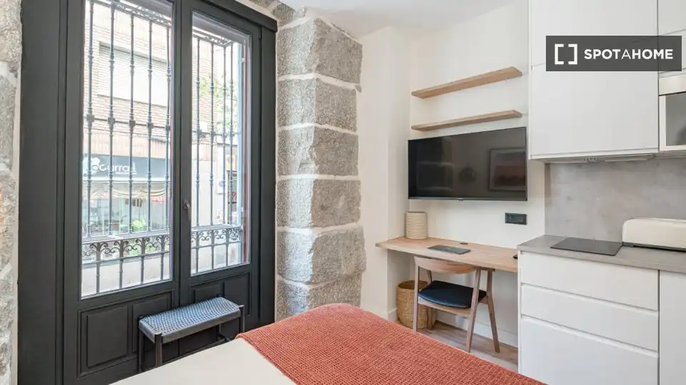 Bedroom of Study for share in Madrid  with Air Conditioner, Heating and Terrace