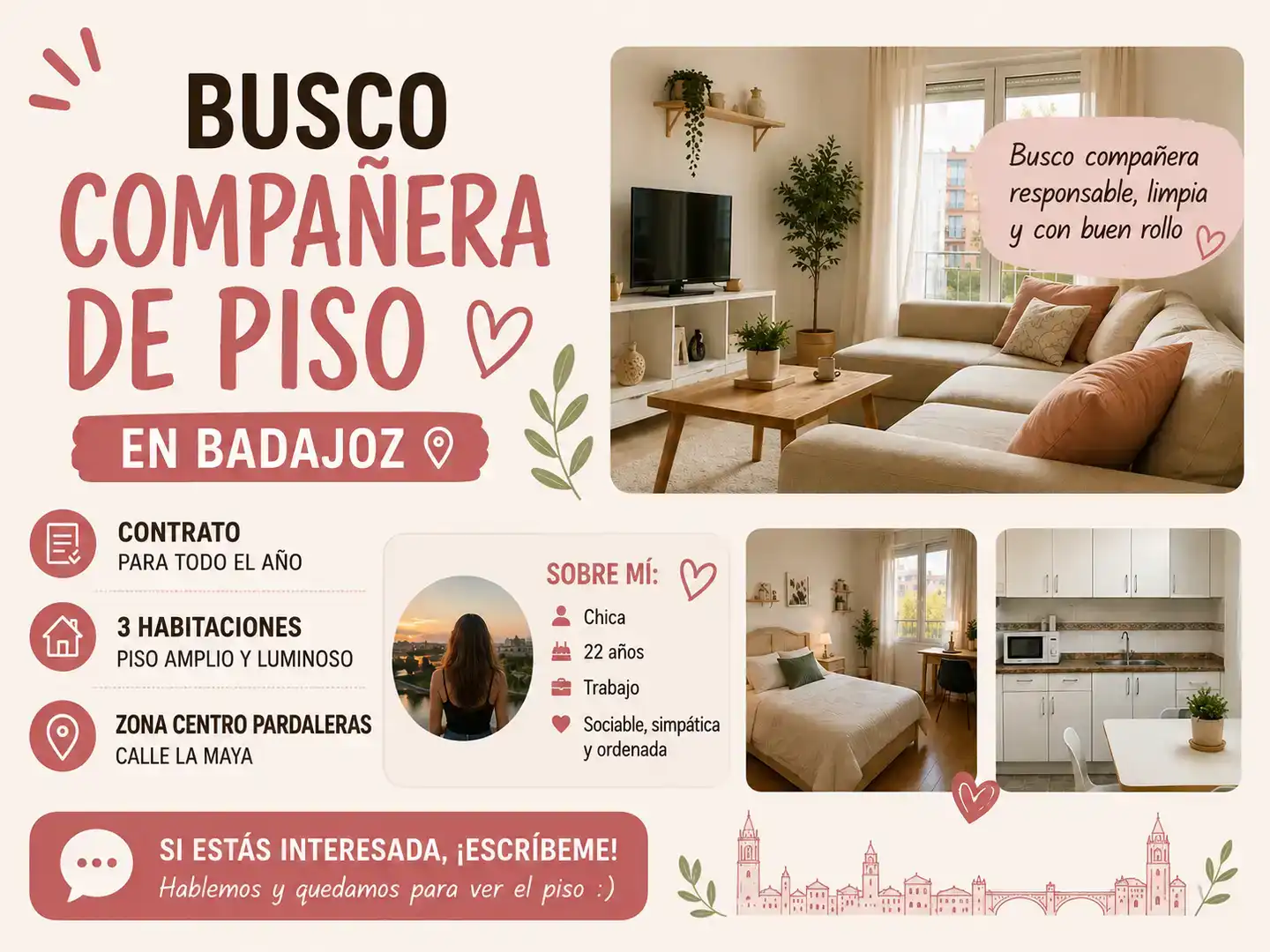 Sala d'estar de Pis per a compartir en Badajoz