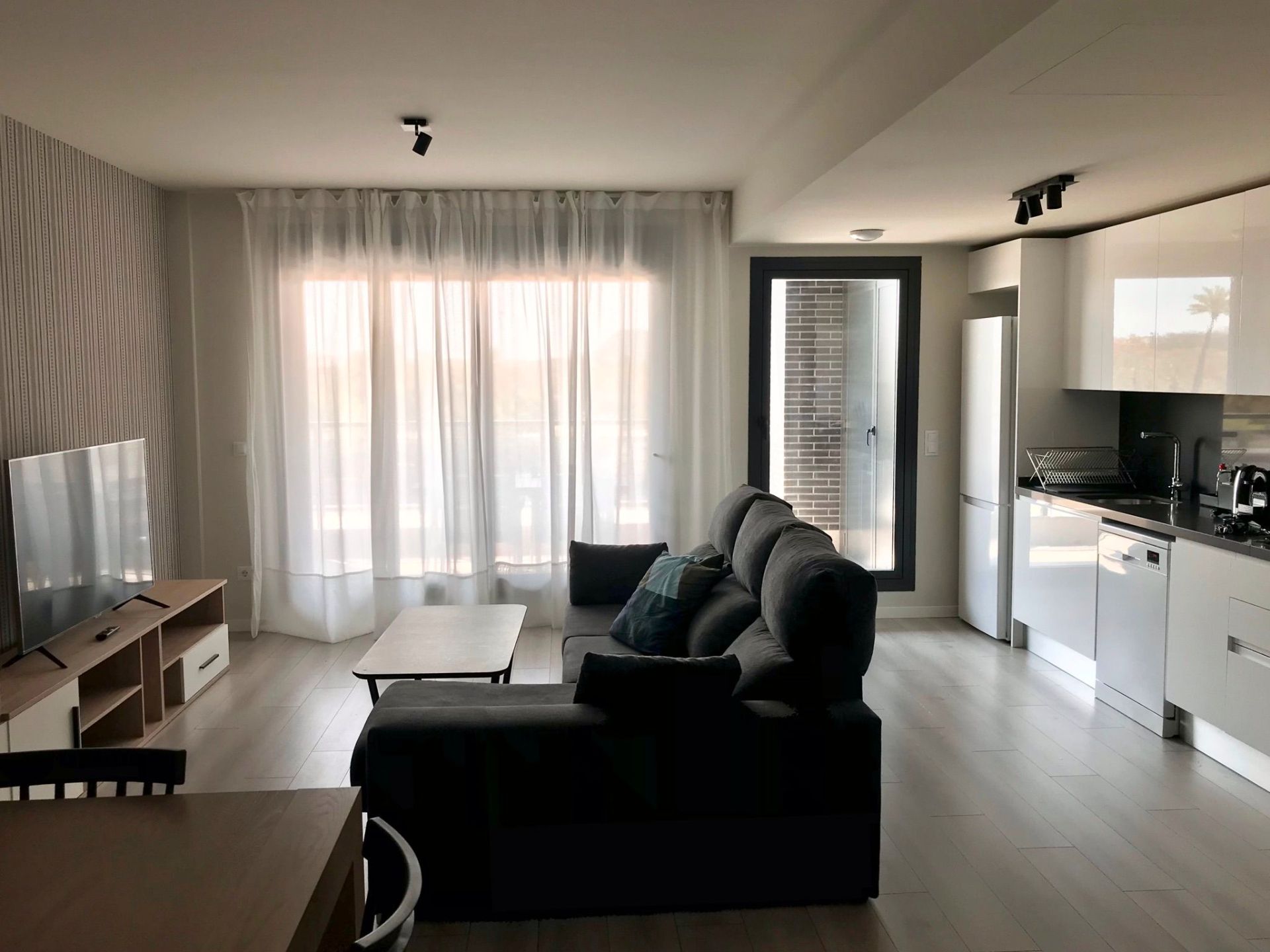 Sala d'estar de Pis de lloguer en Alicante / Alacant amb Aire condicionat, Calefacció i Terrassa