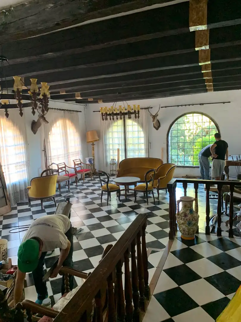 Sala d'estar de Casa o xalet en venda en Girona amb Jardí privat, Parquet i Terrassa