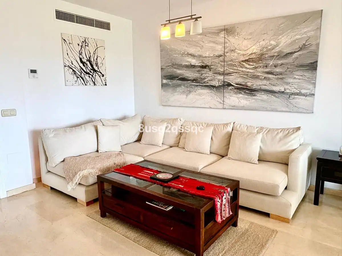 Living room of Flat for sale in Estepona  with Air Conditioner, Furnished and TV