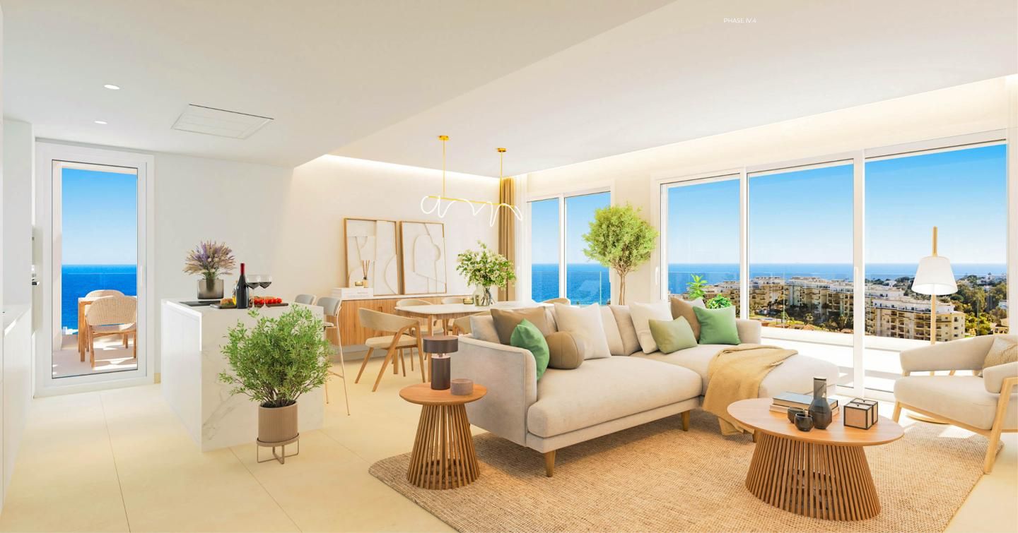Sala d'estar de Apartament en venda en Mijas amb Aire condicionat, Calefacció i Jardí privat