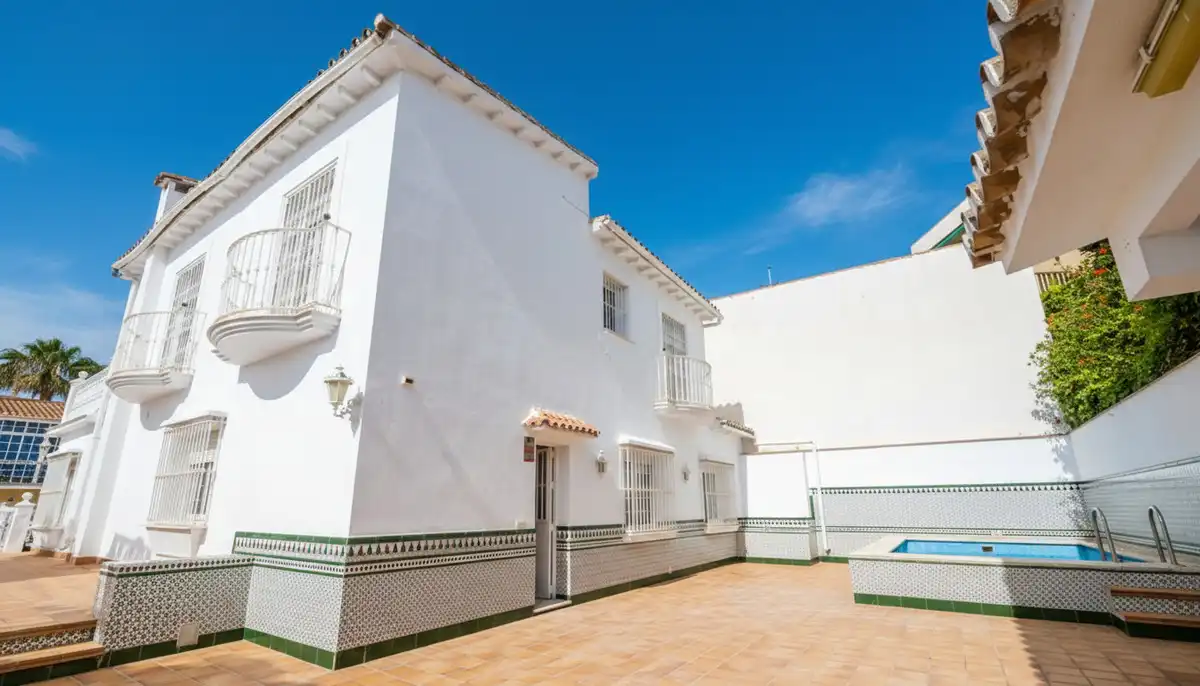 Vista exterior de Casa adosada en venda en Málaga amb Aire condicionat, Calefacció i Jardí privat